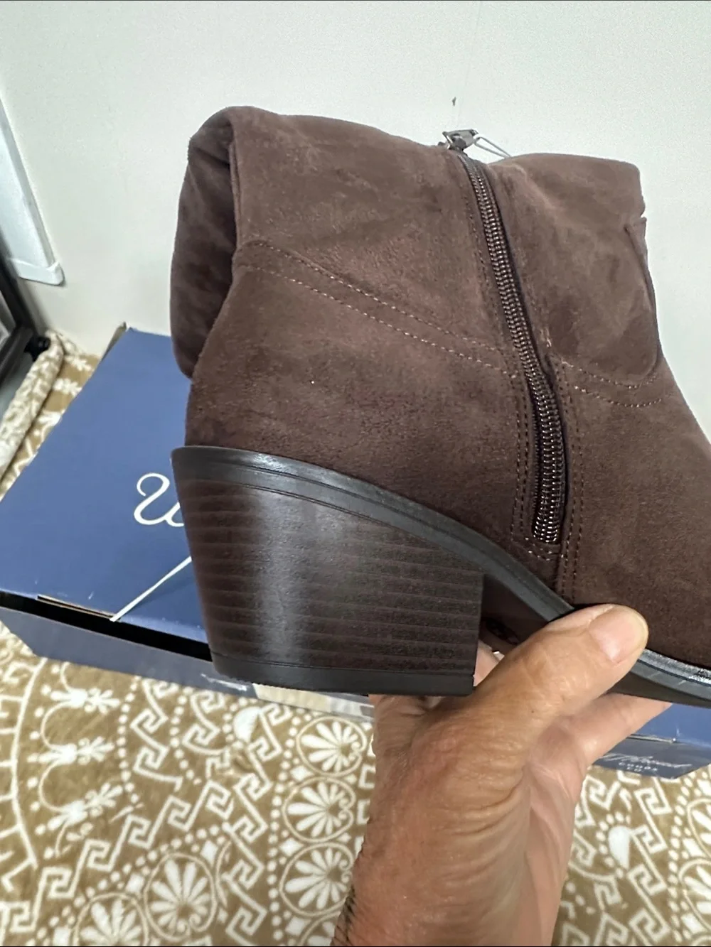 Universal Thread Dark Brown Suede like Over-the-Knee Boots with Side Zip&Fringe